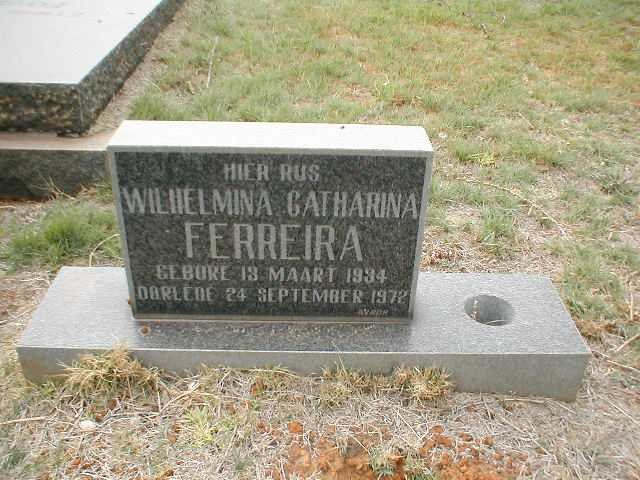 FERREIRA Wilhelmina Catharina 1934-1972