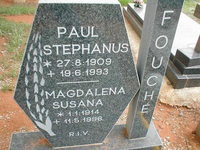 FOUCHÉ Paul Stephanus 1909-1993 &amp; Magdalena Susana 1914-1996