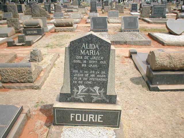 FOURIE Alida Maria nee DE JAGER -1951