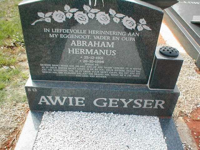 GEYER Abraham Hermanus 1921-1998