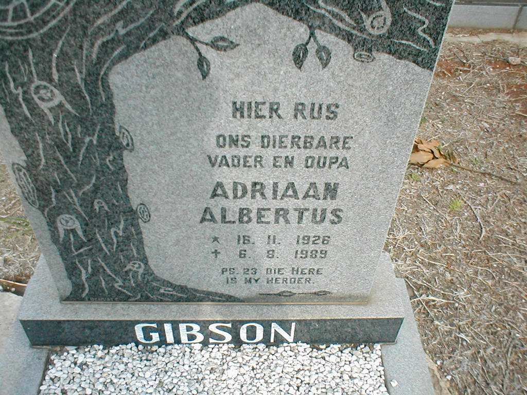 GIBSON Adriaan Albertus 1926-1989