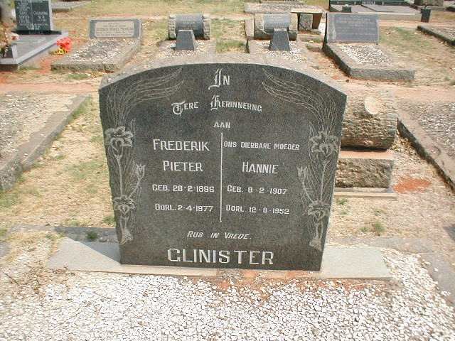 GLINISTER Frederik Pieter 1896-1977 &amp; Hannie 1907-1952