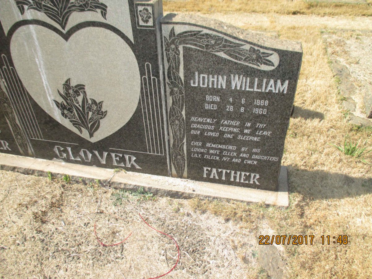 GLOVER John William 1888-1960 &amp; Ellen Catherine 1889-1973