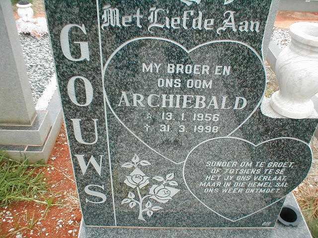 GOUWS Archiebald 1956-1998