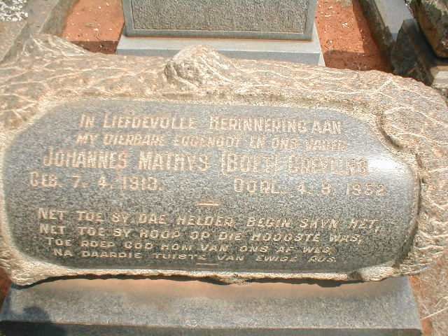 GREYLING Johannes Mathys 1913-1952