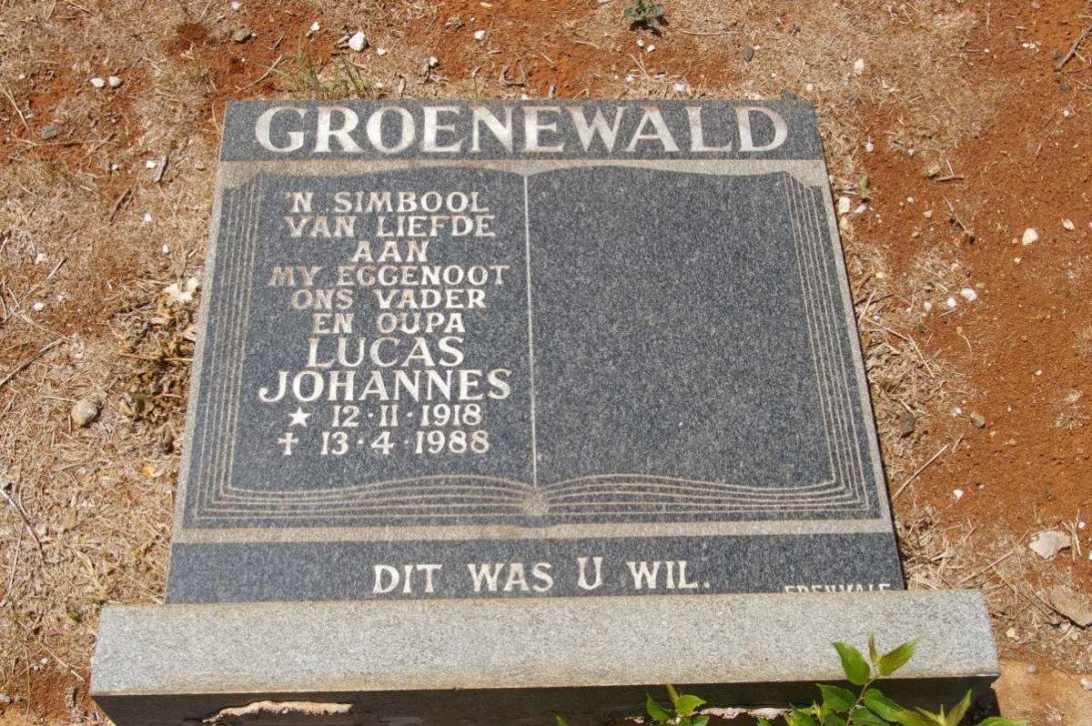 GROENEWALD Lucas Johannes 1918-1988