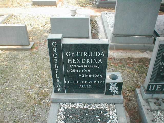 GROBBELAAR Getruida Hendrina nee VAN DER LINDE 1918-1985
