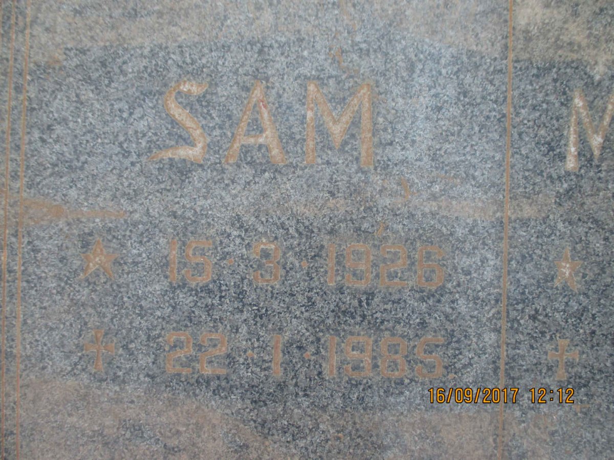 GRAHAM Sam 1926-1985 &amp; Martie 1925-2003