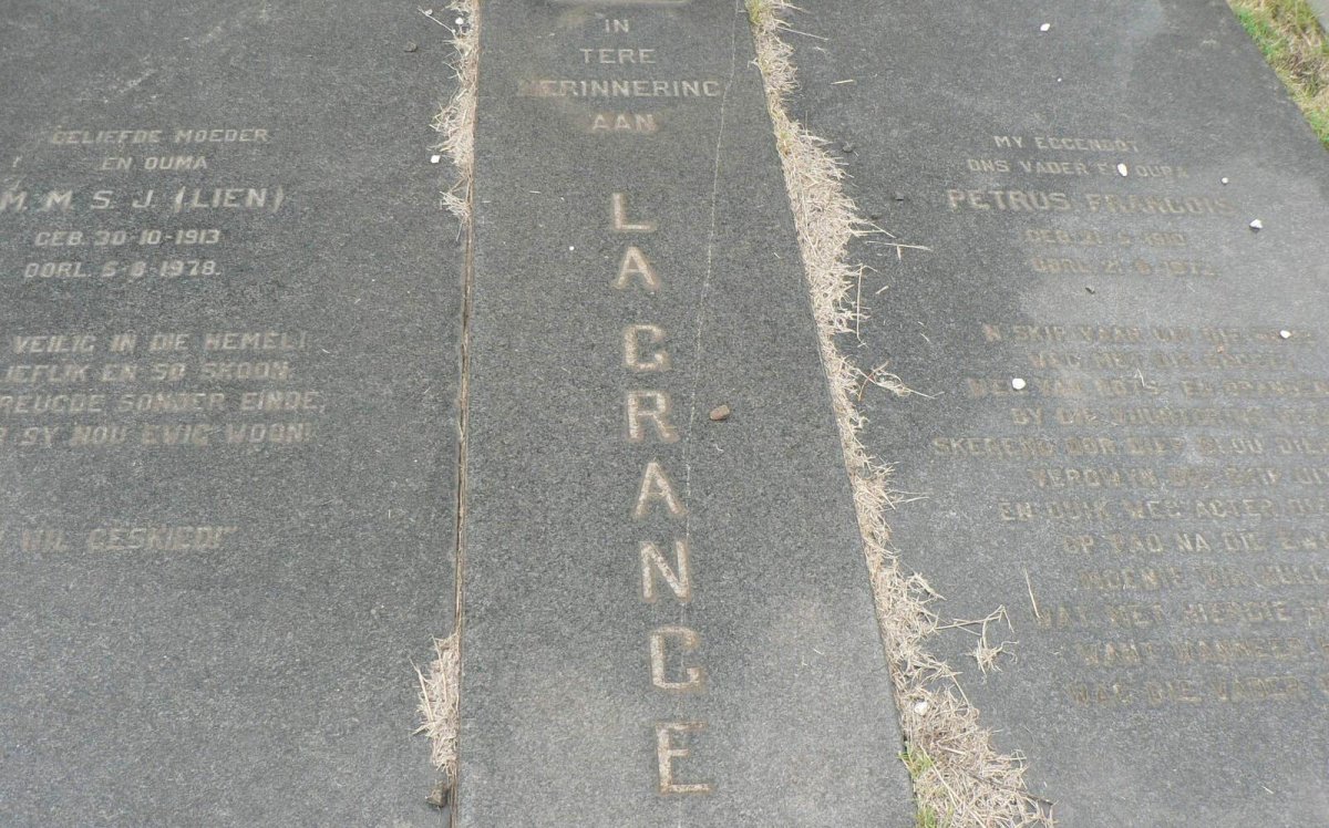 GRANGE Petrus Francois, la 1910-1972 &amp; M.M.S.J. 1913-1978