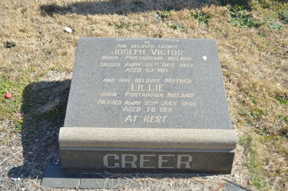 GREER Joseph Victor -1937 &amp; Lillie -1958 :: McDONALD George -1920