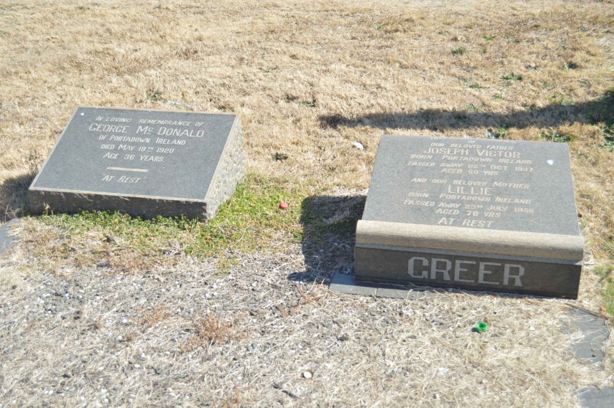 GREER Joseph Victor -1937 &amp; Lillie -1958 :: McDONALD George -1920