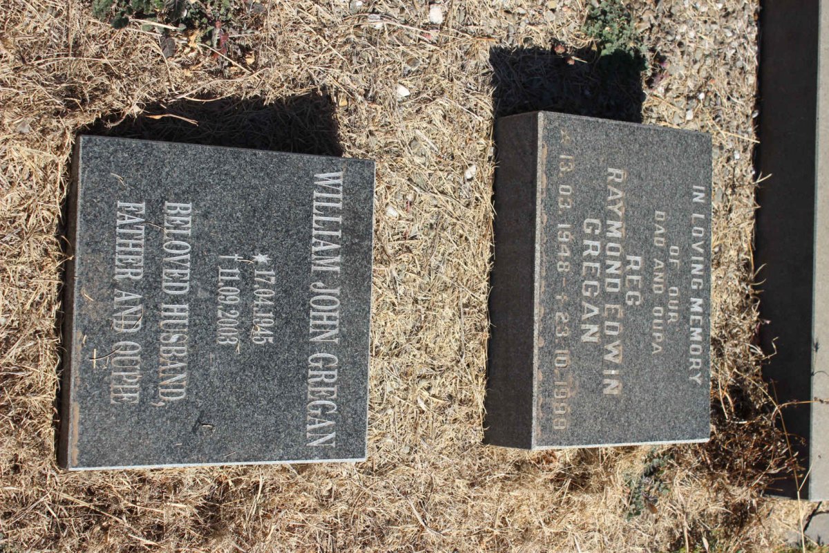 GREGAN Reg Raymond Edwin 1948-1999 :: GREGAN William John 1945-2003