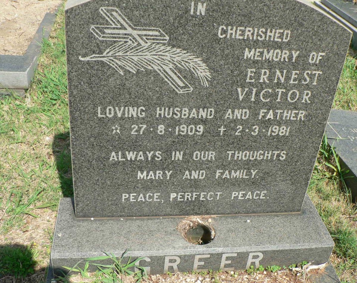 GREER Ernest Victor 1909-1981