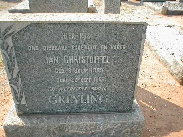 GREYLING Jan Christoffel 1909-1955
