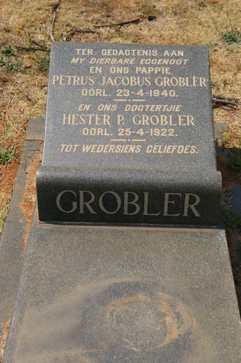 GROBLER Petrus Jacobus -1940 :: GROBLER Hester P. -1922
