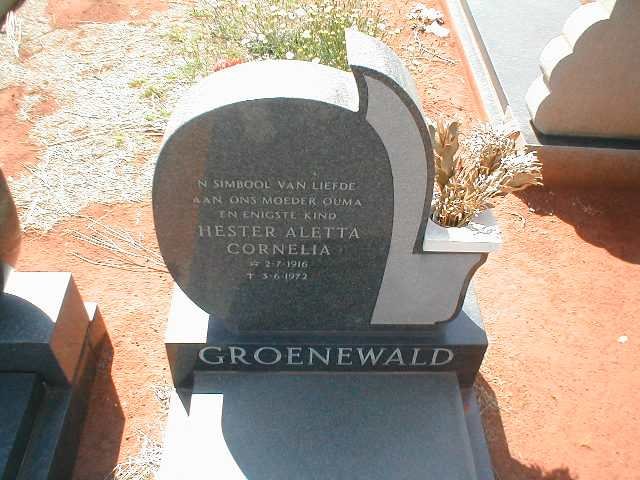 GROENEWALD Hester Aletta Cornelia 1916-1972