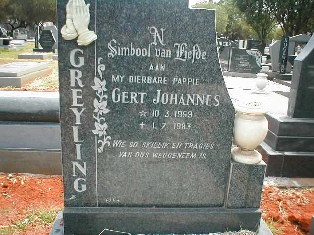 GREYLING Gert Johannes 1959-1983