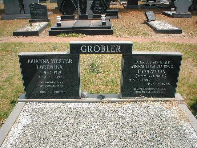 GROBLER Cornelis 1899-1985 &amp; Johanna Hester Lodewika 1910-1995