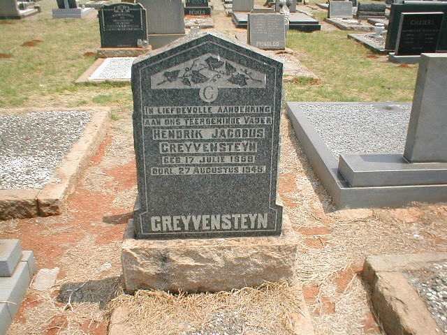 GREYVENSTEYN Hendrik Jacobus 1859-1945