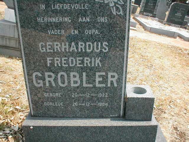 GROBLER Gerhardus Frederik 1922-1984