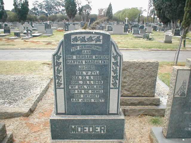 JACOBS Martha Magdalena nee van ZYL 1885-1949