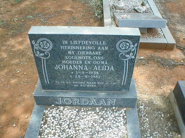 JORDAAN Johanna Alida 1934-1987