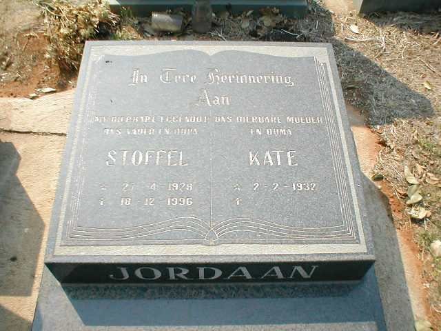 JORDAAN Stoffel 1928-1996 &amp; Kate 1932-