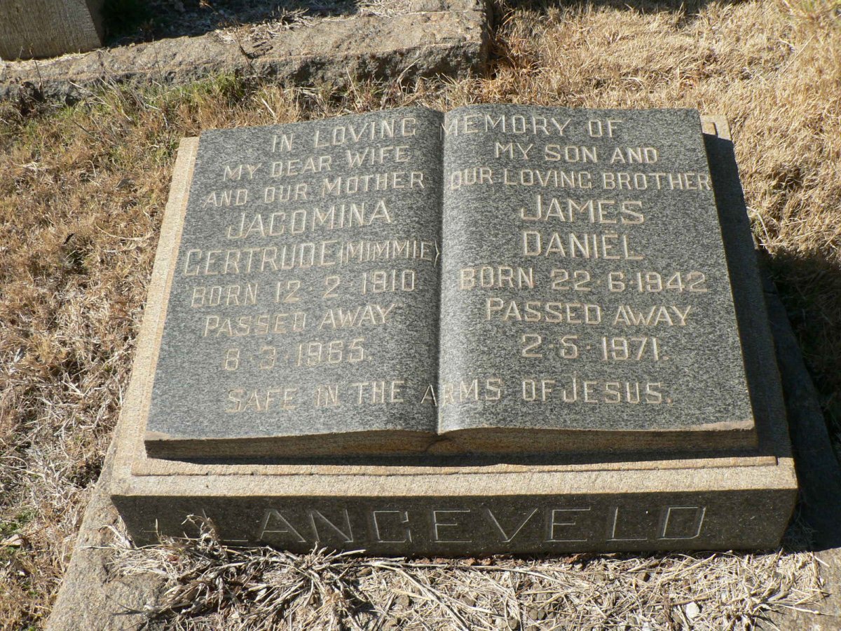 LANGEVELD James Daniel 1942-1971 &amp; Jacomina Gertrude  1910-1965