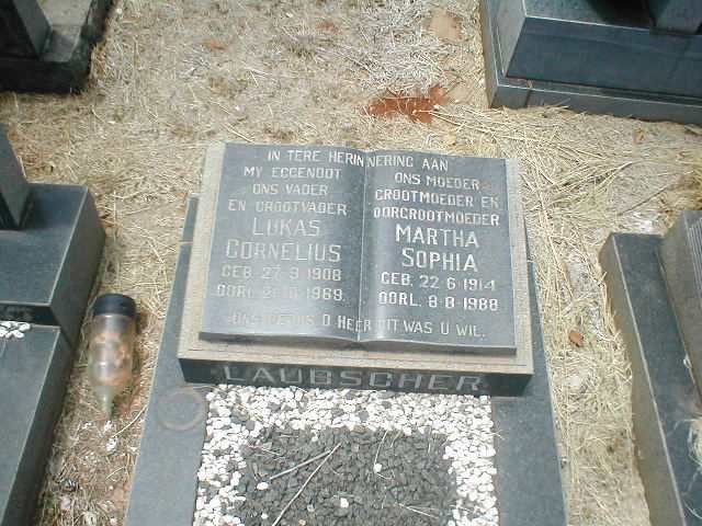 LAUBSCHER Lukas Cornelius 1908-1969 &amp; Martha Sophia 1914-1988