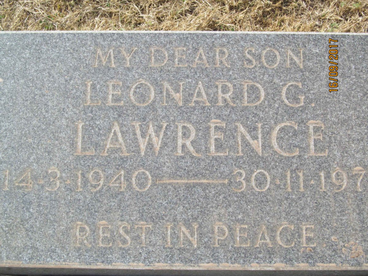 LAWRENCE Leonard G. 1940-197?