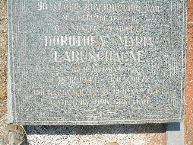 LABUSCHAGNE Dorothea Maria nee VERMAAK 1943-1972
