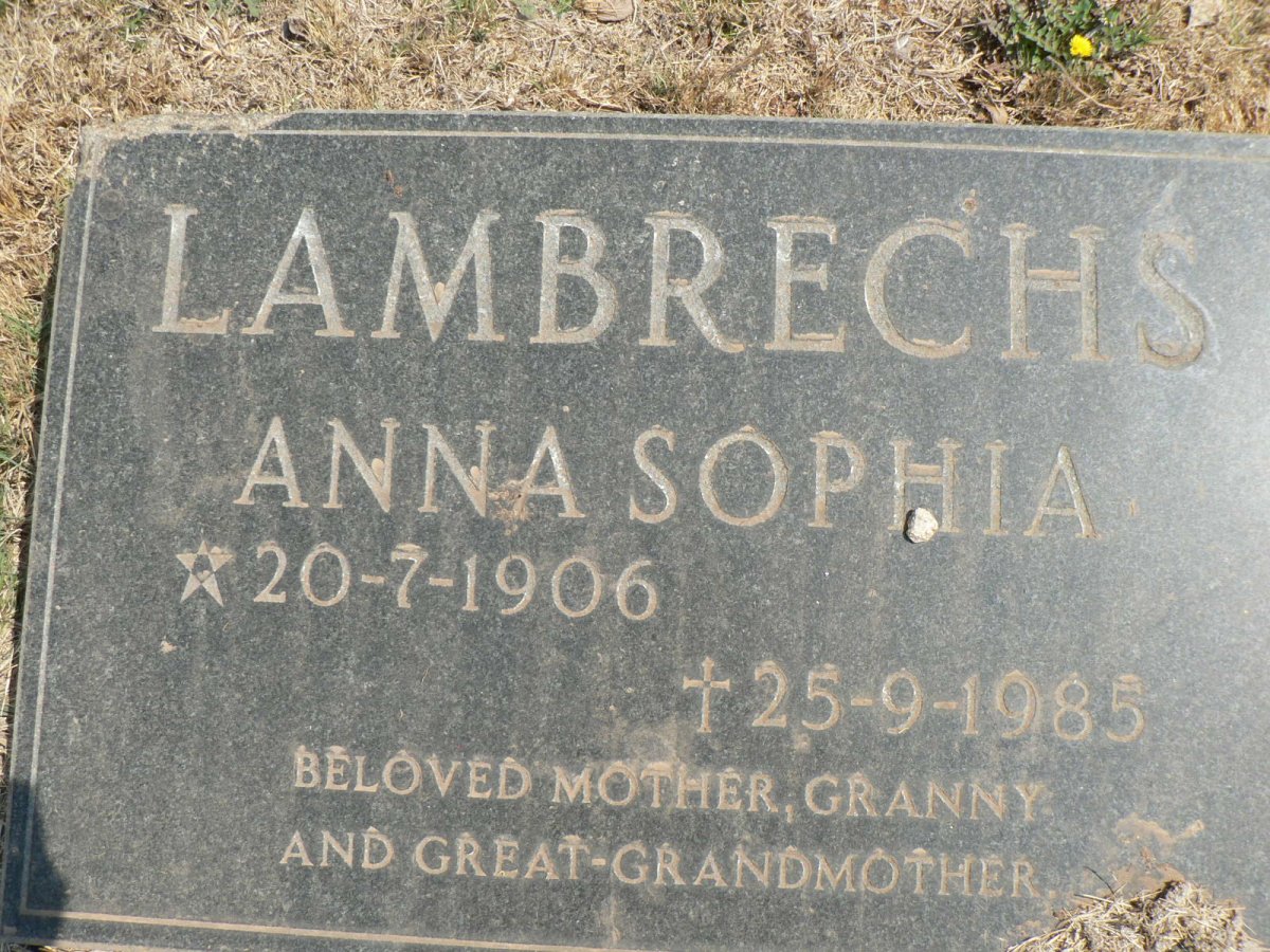 LAMBRECHS Anna Sophia 1906-1985