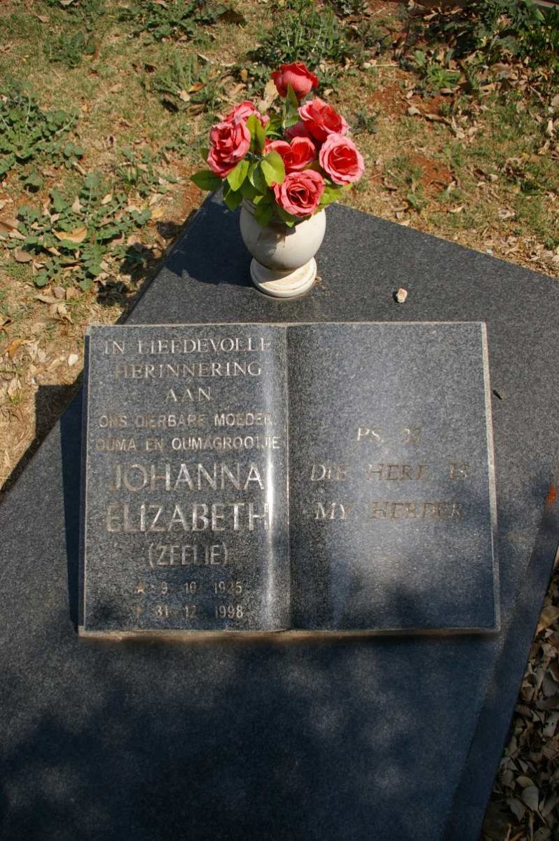 LABUSCHAGNE Johanna Elizabeth nee ZEELIE 1925-1998