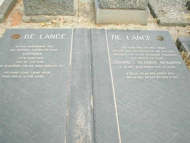 LANGE Johannes Hendrik Benjamin, de -1968 &amp; Stephina SCHOEMAN  -1970
