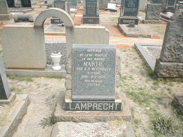 LAMPRECHT Martie nee V.D. WESTHUIZEN 1912-1950