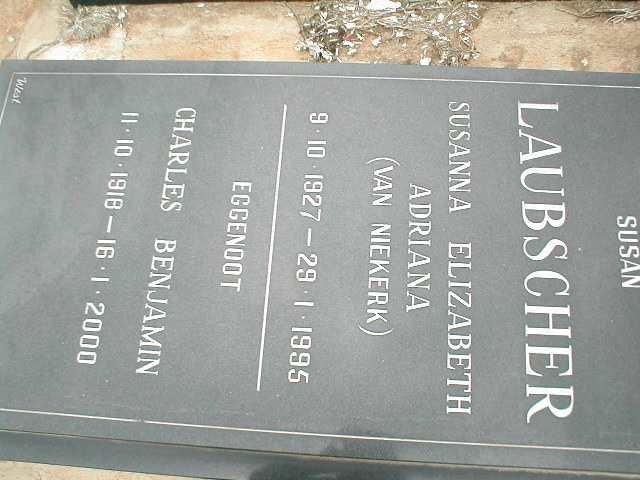 LAUBSCHER Charles Benjamin 1918-2000 &amp; Susanna Elizabeth Adriana VAN NIEKERK 1927-1995