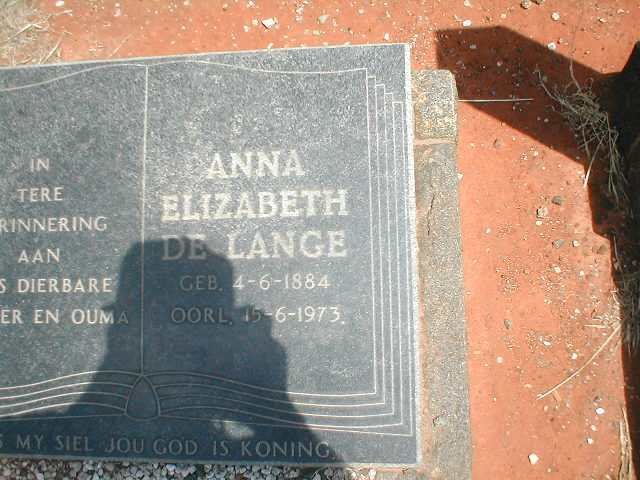 LANGE Anna Elizabeth, de 1884-1973