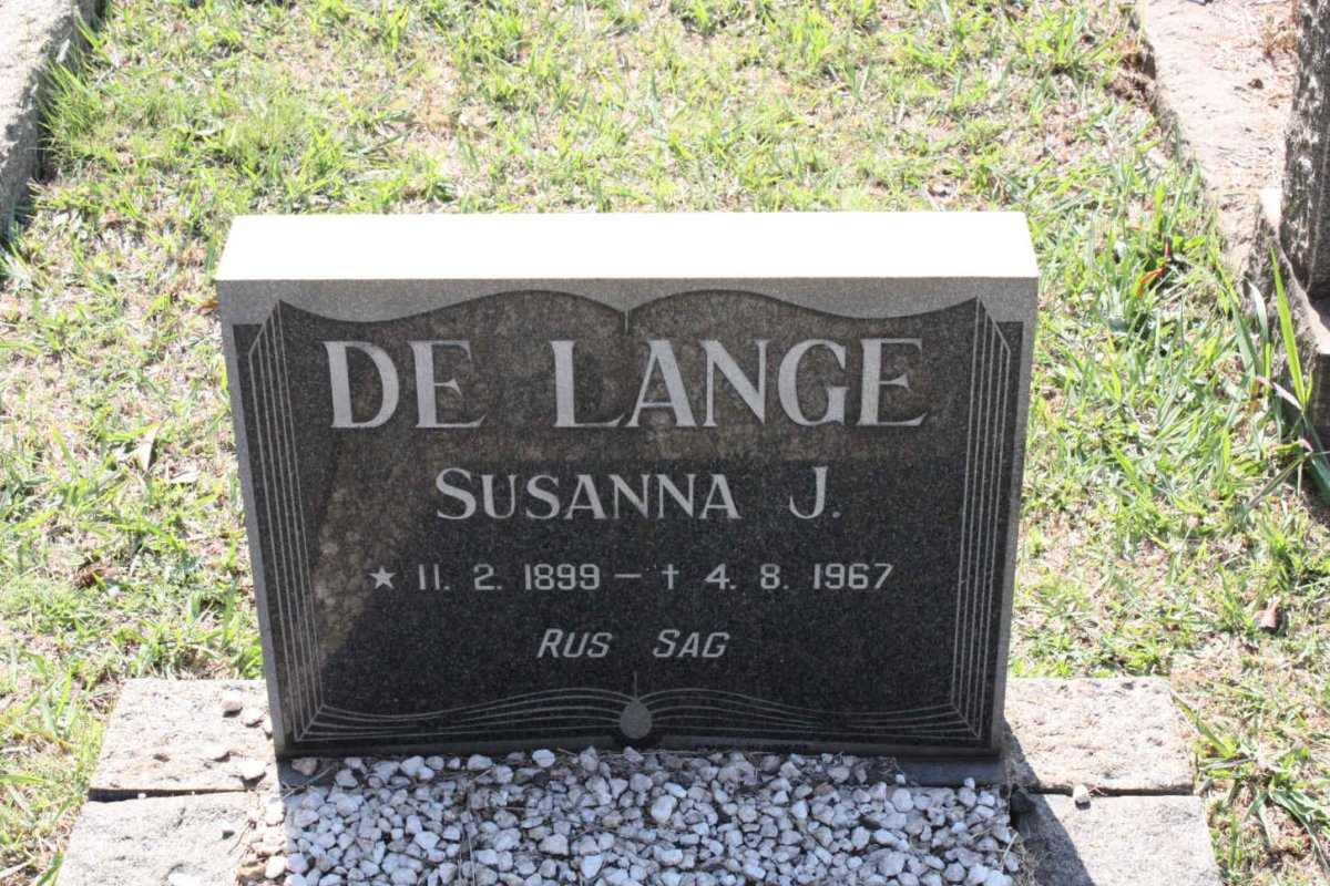 LANGE Susanna J., de 1899-1967