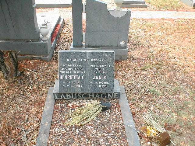 LABUSCHAGNE Jan B. 1922-1986 &amp; Henrietta C. 1927-1985