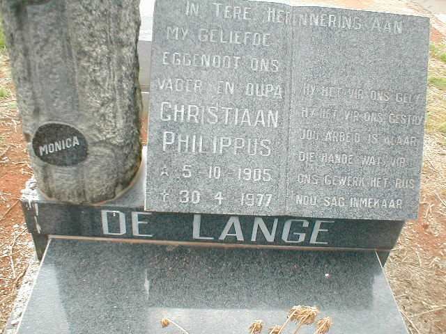 LANGE Christiaan Philippus, de 1905-1977
