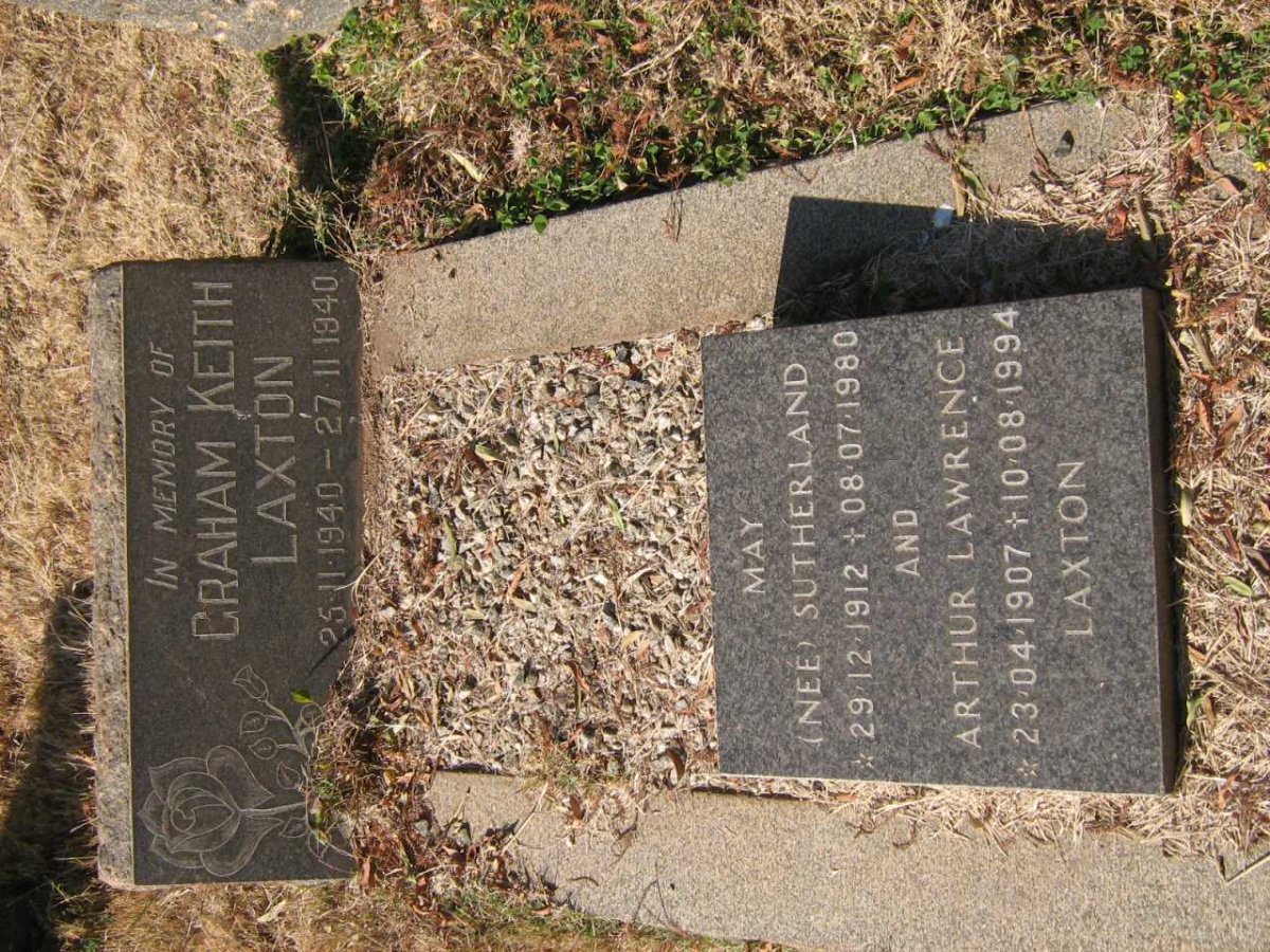 LAXTON Arthur Lawrence 1907-1994 &amp; May SUTHERLAND 1912-1980 :: LAXTON Graham Keith 1940-1940