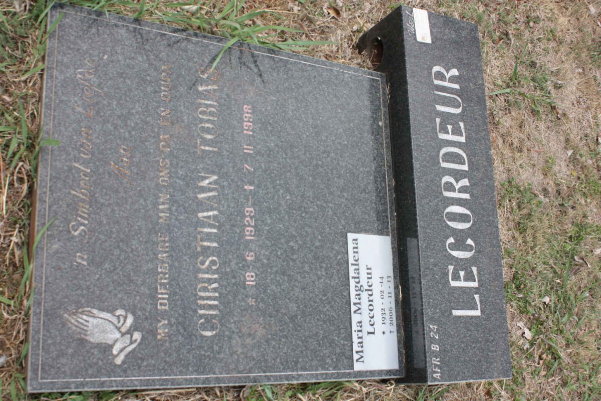LECORDEUR Christiaan Tobias 1929-1998 &amp; Maria Magdalena 1932-2006