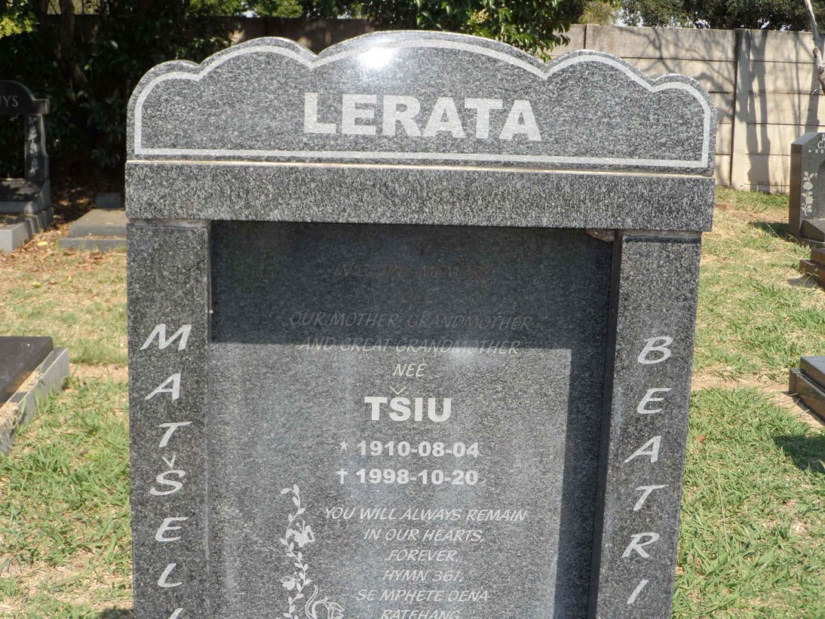 LERATA Matselle Beatrice nee TŠIU 1910-1998