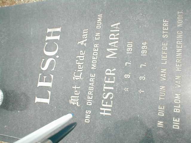 LESCH Hester Maria 1901-1994