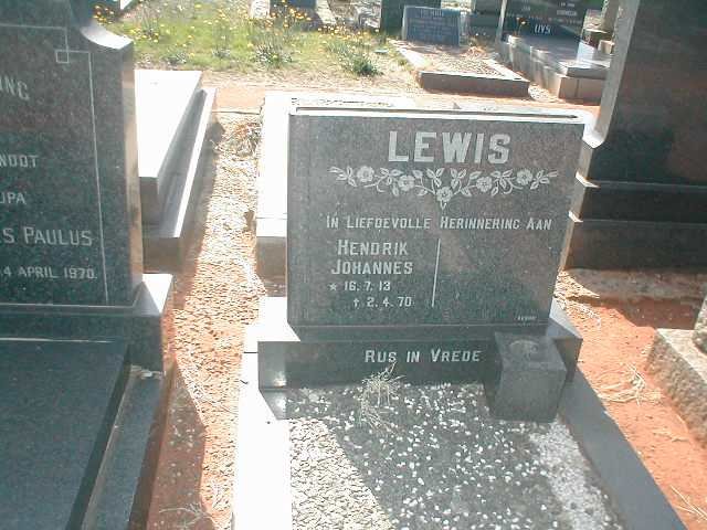 LEWIS Hendrik Johannes 1913-1970