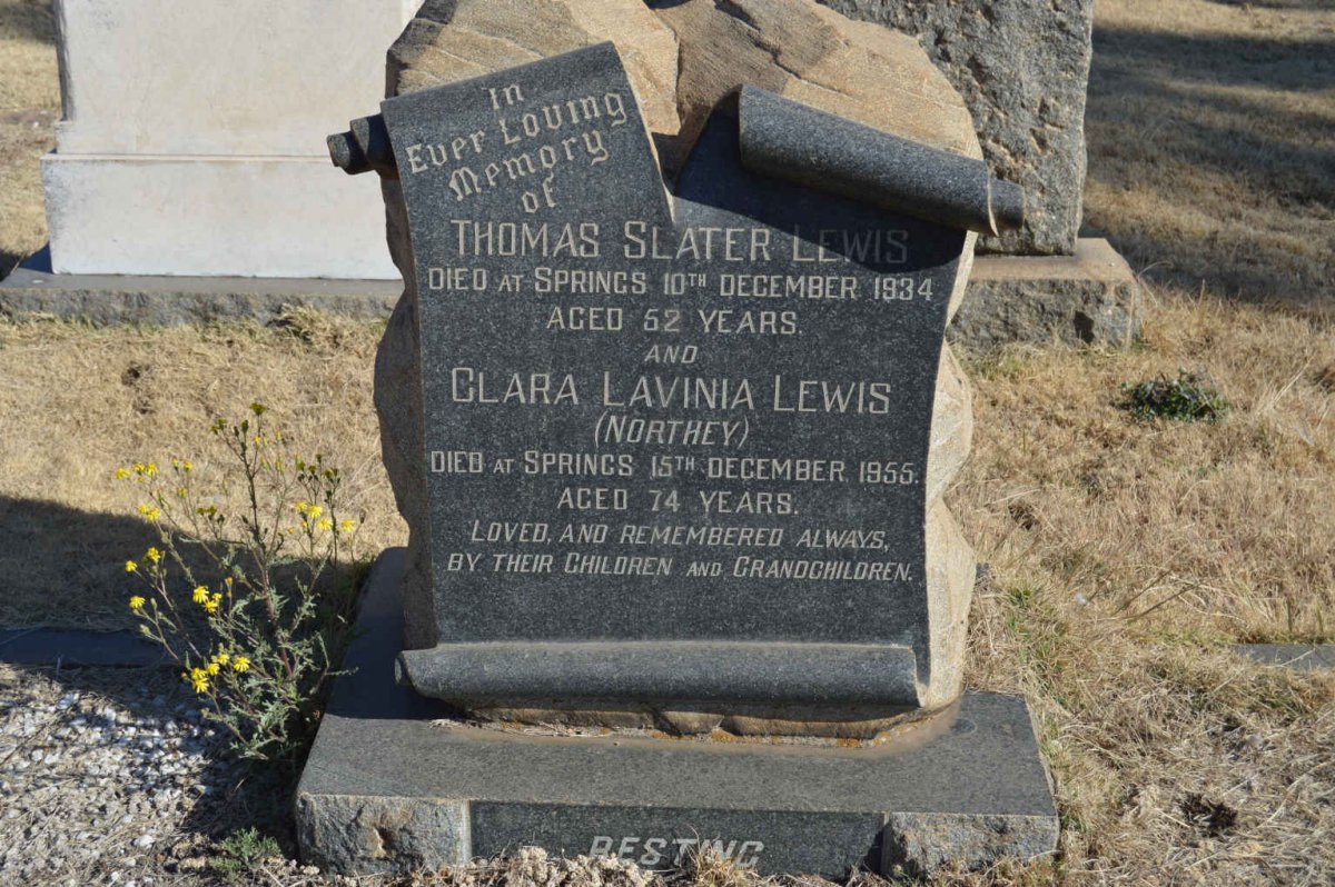LEWIS Thomas Slater -1934 &amp; Clara Lavinia NORTHEY -1955