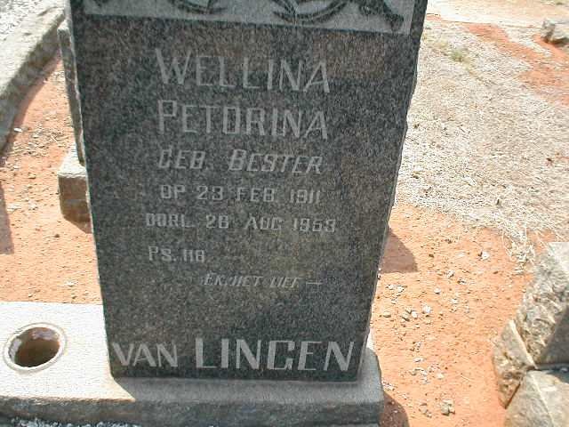 LINGEN Wellina Petorina, van nee BESTER 1911-1953