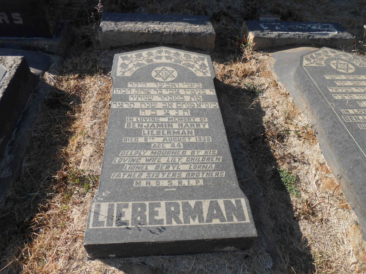 LIEBERMAN Benjamin Harry -1938
