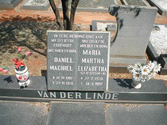 LINDE Daniel Machiel, van der 1916-1978 &amp; Maria Martha Elizabetha BOSMAN  1920-1997