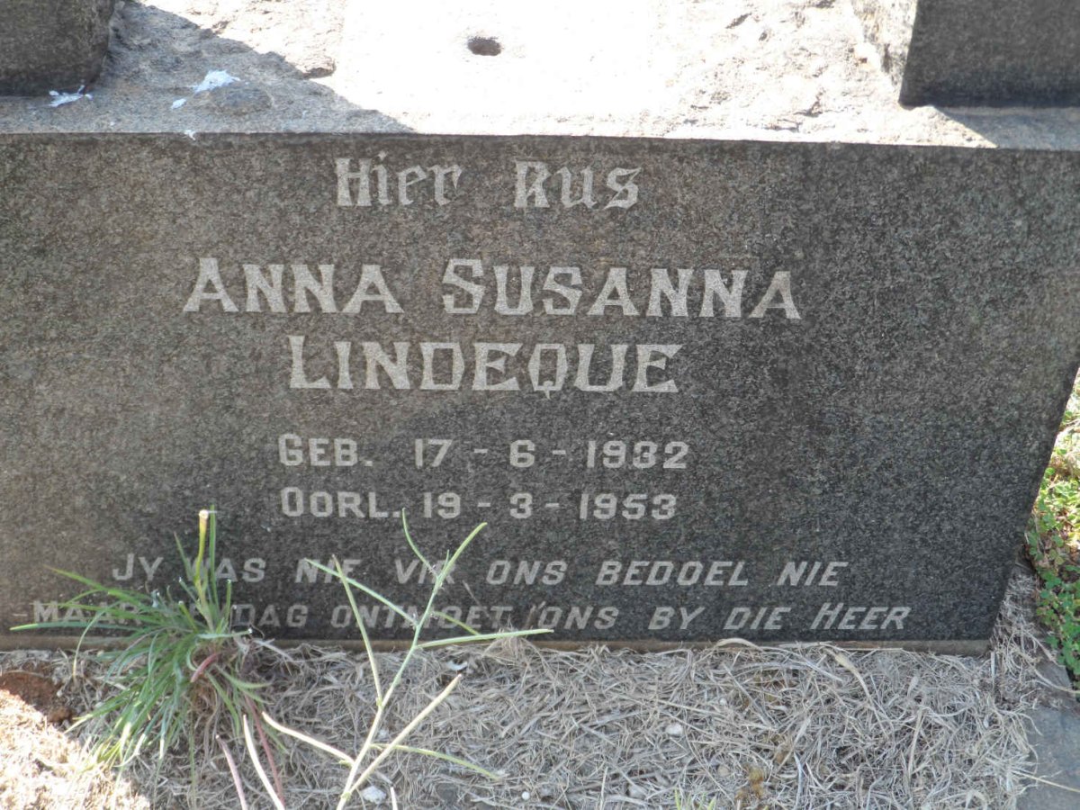 LINDEQUE Anna Susanna 1932-1953